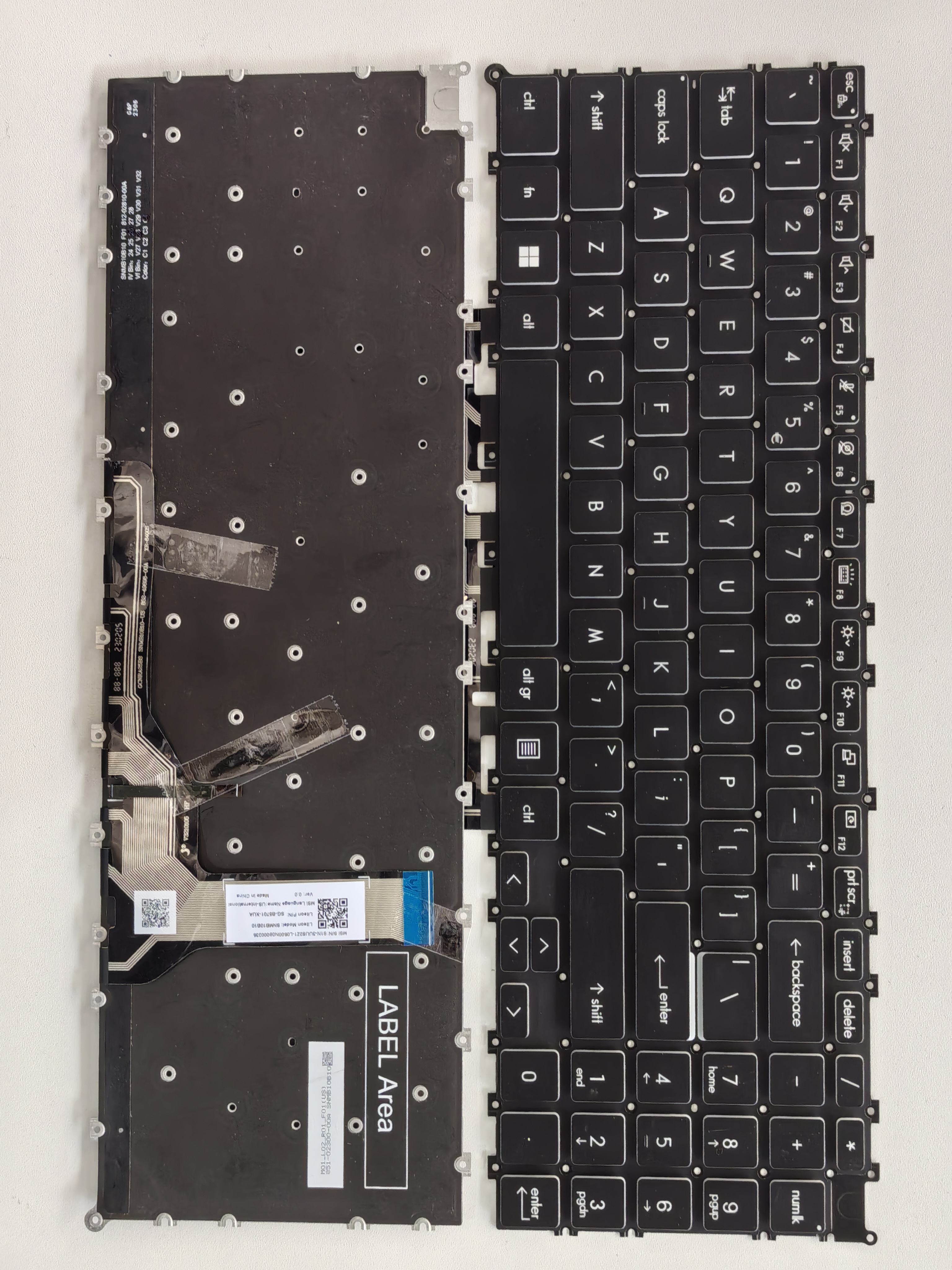 Picture of New Replacement Laptop Keyboard For MSI Prestige 16 AI Studio B1VFG/SG-B5701-XUA BLACK Backlit,White Side US Layout